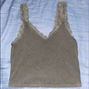 green crop lace tank top! the brand is american eagle!